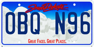 SD license plate 0BQN96