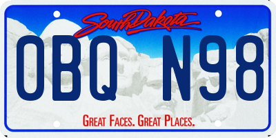 SD license plate 0BQN98