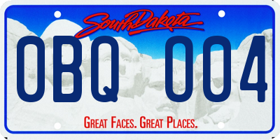 SD license plate 0BQO04