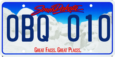 SD license plate 0BQO10