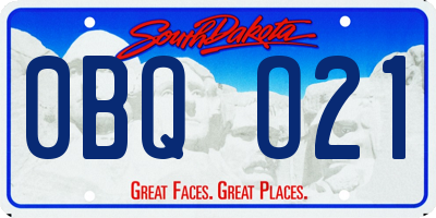 SD license plate 0BQO21
