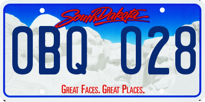 SD license plate 0BQO28