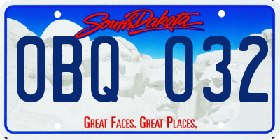 SD license plate 0BQO32