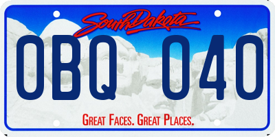 SD license plate 0BQO40