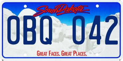 SD license plate 0BQO42
