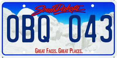 SD license plate 0BQO43