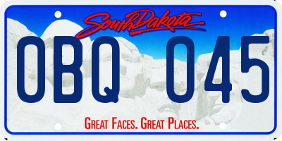 SD license plate 0BQO45