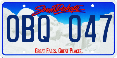 SD license plate 0BQO47