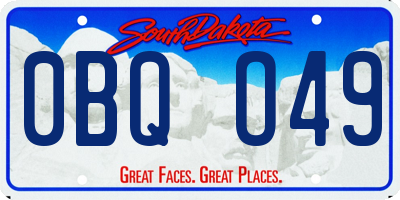 SD license plate 0BQO49