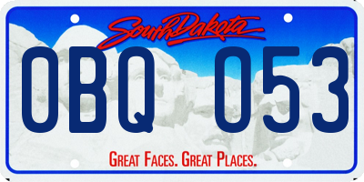 SD license plate 0BQO53