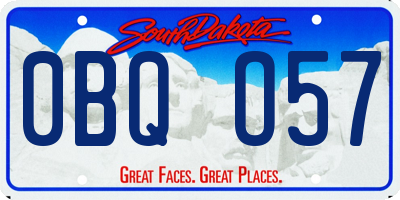 SD license plate 0BQO57