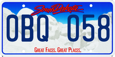 SD license plate 0BQO58