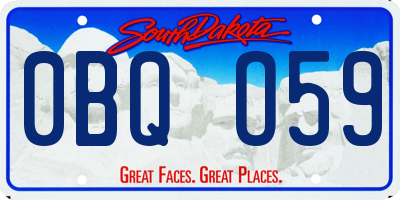 SD license plate 0BQO59