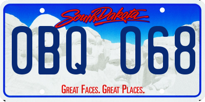 SD license plate 0BQO68