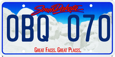 SD license plate 0BQO70