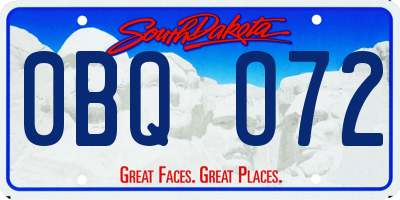SD license plate 0BQO72
