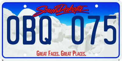 SD license plate 0BQO75