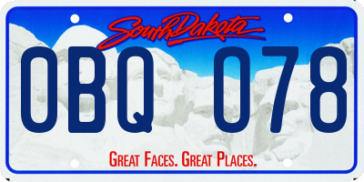 SD license plate 0BQO78