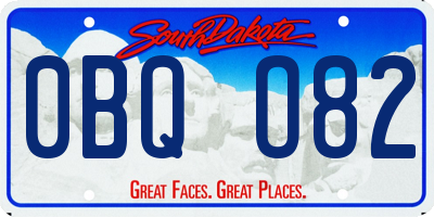 SD license plate 0BQO82