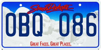 SD license plate 0BQO86