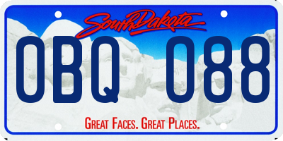 SD license plate 0BQO88