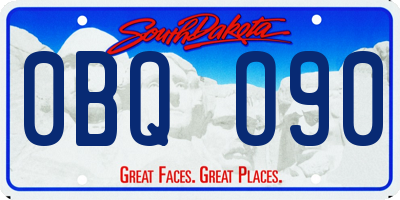 SD license plate 0BQO90