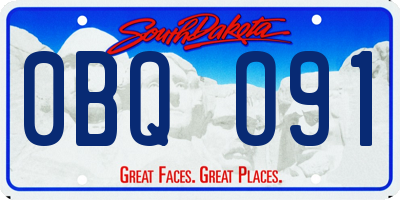 SD license plate 0BQO91