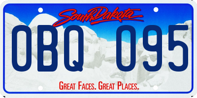 SD license plate 0BQO95