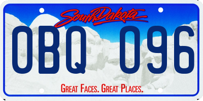 SD license plate 0BQO96