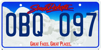 SD license plate 0BQO97