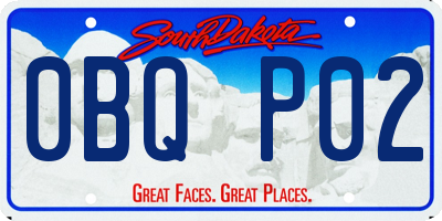 SD license plate 0BQP02