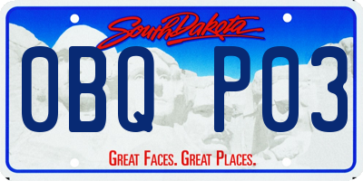 SD license plate 0BQP03