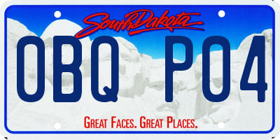 SD license plate 0BQP04