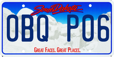 SD license plate 0BQP06