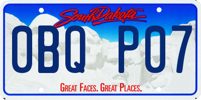 SD license plate 0BQP07