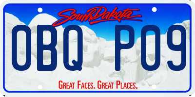 SD license plate 0BQP09