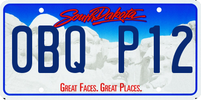 SD license plate 0BQP12