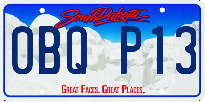 SD license plate 0BQP13
