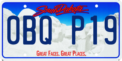 SD license plate 0BQP19