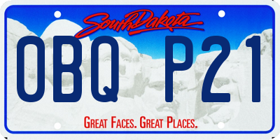 SD license plate 0BQP21