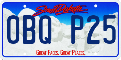 SD license plate 0BQP25