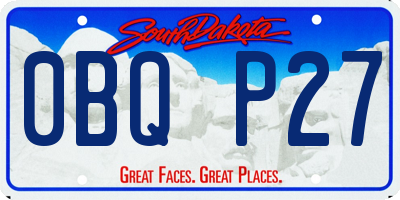 SD license plate 0BQP27