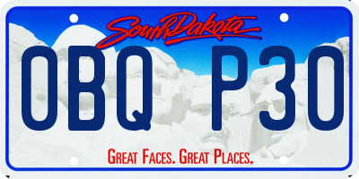 SD license plate 0BQP30