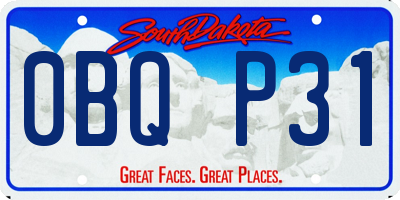 SD license plate 0BQP31