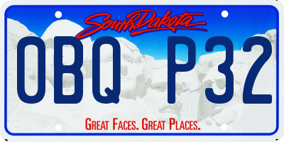 SD license plate 0BQP32