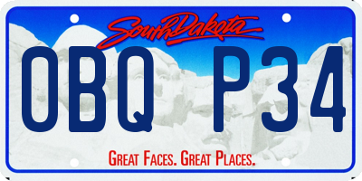 SD license plate 0BQP34