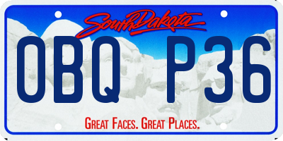 SD license plate 0BQP36