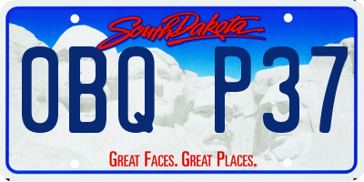 SD license plate 0BQP37