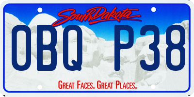 SD license plate 0BQP38
