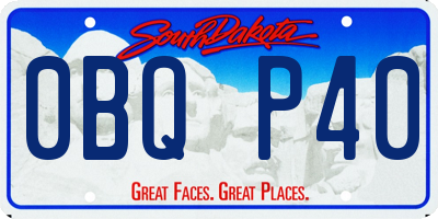 SD license plate 0BQP40